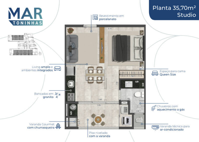 Apartamento à venda com 1 quarto, 35m² - Foto 10