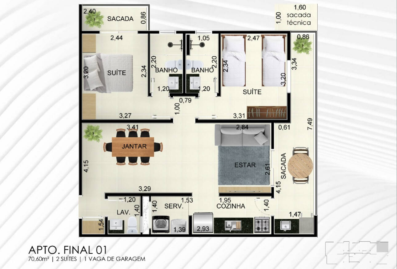 Apartamento à venda com 3 quartos, 76m² - Foto 8