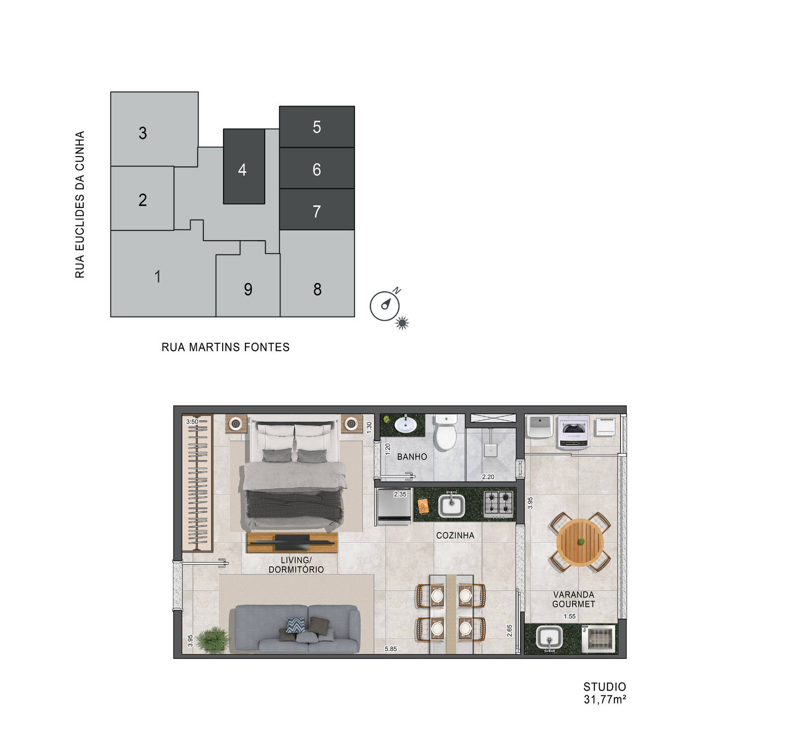 Apartamento à venda com 1 quarto, 31m² - Foto 7