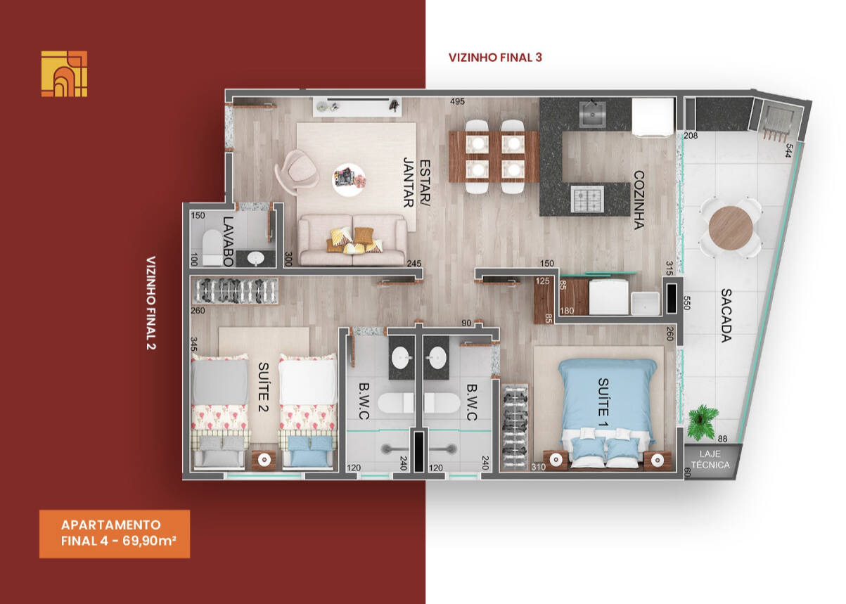 Apartamento à venda com 2 quartos, 70m² - Foto 7