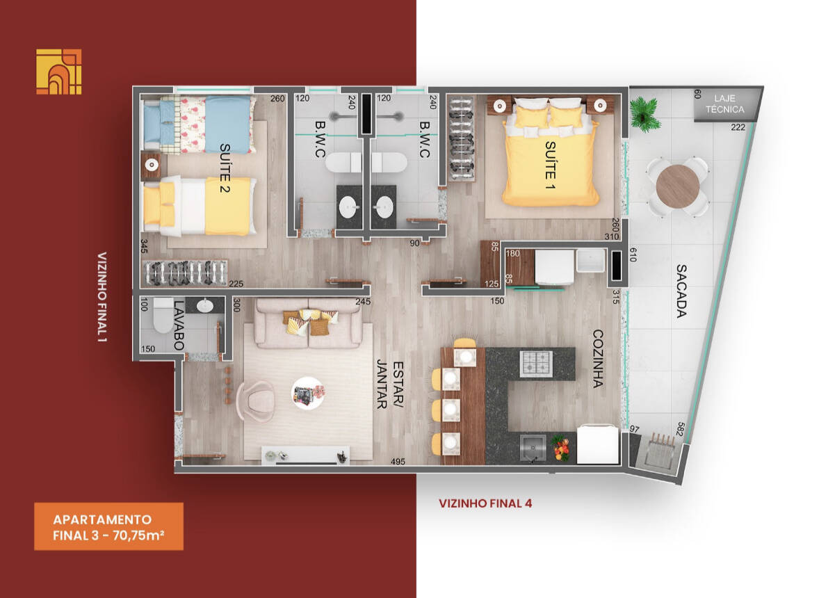 Apartamento à venda com 2 quartos, 70m² - Foto 4